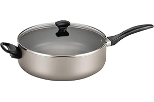 Farberware Dishwasher Safe Nonstick Aluminum 6-Quart Covered Jumbo Cooker with Helper Handle, Champagne