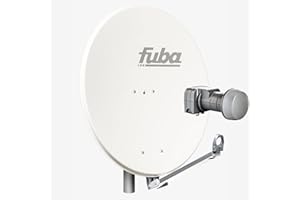 FUBA VERTRIEBS-GMBH Fuba Satellite Dish Complete Set 2 Subscribers DAL 802 W - Satellite Complete System Fuba DAL 800 W Aluminium Satellite Bowl / Satellite Mirror White + Fuba DEK 217 Twin Universal LNB - HDTV, UHD (4K