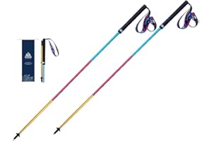 LOVARTS BEAUTY 2 PCS Z-Poles Bastones de Senderismo Bastones de Trekking Ligeros de Aluminio Bastones de Caminata para Mujer y Hombre Senderismo Alpinismo Trail Viaje