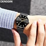 Altsommer Herren Business Quarz Uhr aus 2cm Edelstahl Mesh Armband Uhr,Armband mit Wasserdicht,Analog Quarzuhr Männer Lederarmbanduhr Damen Uhr Herren, 24cm Länge (B)