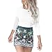 Produktbild Ba Zha Hei röcke Frauen Hohe Taille Floral Gedruckt Kurze A-Linie Rock Bodycon Minirock Damen Bleistift Rock Kurz Hohe Taille Stretch Nahtlose Stretch Engen Kurzen Rock Minirock (Mehrfarbig, S)