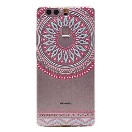 Huawei P9 Hülle,Huawei P9 TPU Silikon Handy Hülle Schutzhülle, Cozy Hut Kaleidoskop Muster Stoßdämpfend Transparent TPU Silikon Schutz Handy Hülle Case Tasche Silikon Crystal Case Durchsichtig Schutzhülle Etui Bumper für Huawei P9 (5,2 Zoll) - Kaleidoskop