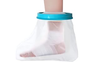 Fasola Cast Cover Foot for Shower, Waterproof Plaster Foot Dressing Protector for Toe, Ankle Wound, Burns, Reusable Cast Bag Leg Keep Wounds & Bandage Dry