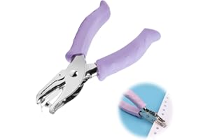 GUOYOU 6mm Single Hole Punch, Purple Handheld Hole Puncher for Crafts, Circle Metal Paper Hole Punch with Soft-Handled, Small Hole Punch for Children, for Tags, Notebooks, Clipboards, Gift Tags