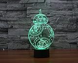 SmartEra® USB Star Wars Charakter Film BB8 Roboter sieben Farbwechsel LED-Touch-Taste 3D Optische Täuschung Schreibtischlampe - 6