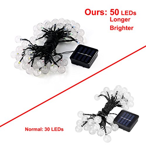 GRDE® Lichterkette Solar led Globe Garten Lichterkette Dekorative Beleuchtung Außenlichterkette Weihnachtsbeleuchtung Atmosphäre Lampen 2 Modi (Standby/Blinken)für Innner Außen, Gärten, Bäume, Traufe, Zaun, Geländer, Balkon, Weihnachten Hochzeit Geburtstag - 5