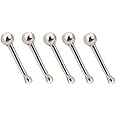 Tiny 1.5mm Ball Set of 5 Nose Studs 925 Silver Thin 0.6mm Bar