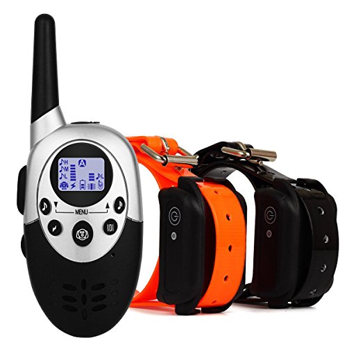 Preisvergleich Produktbild Mincheda [2018 1100 Yard wasserdicht wiederaufladbare Fernausbildung Hundehalsband mit Piepton, Vibration und gut 2 Hunde