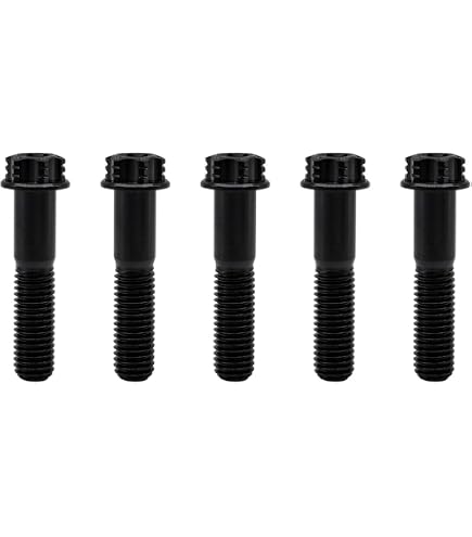 Bulloni In Titanio GR5 Per Pinza Freno Moto – Set Da 6 Pezzi M10x1.25x65 Con Testa Conica E Flangia Esagonale