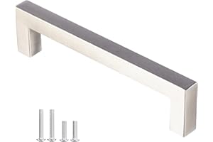 DEWUR 10 x 128mm Tiradores Armarios Tiradores Para Cajones Tiradores Cocina Acero de Inoxidable, Diámetro 12mm, Plata