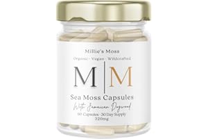 MORG Organic Sea Moss Capsules | 60 Vegan Friendly Capsules | Thyroid Supplement | Caribbean Sourced | Raw Sea Moss Powder | Irish Moss | Immune Support | (Sea Moss & Jamaican Dogwood)