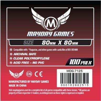 Maydaygames Mayday 80 x 80 mm Board Game Sleeves - Medium Square Augustus