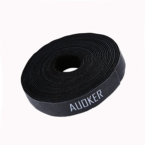 niceEshop(TM) Band mit Klettverschluss 0,8-Zoll Klettband mit Klettverschluss 16,4 Feet One Wrap Hook Schleife Selbst Gripping Kabel Ties- Schwarz - 2