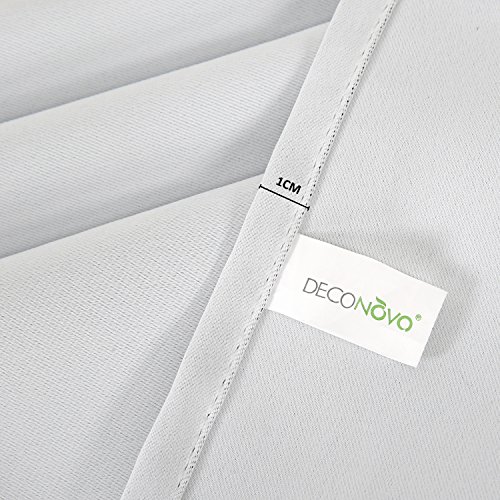 Deconovo Blickdichte Gardinen Vorhang Verdunkelung Verdunkelungsgardinen mit Kräuselband 175×140 cm Grau Weiß 2er set - 7