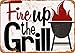 Produktbild LAUGH WELL Fire Up The Grill Metall Blechschild Retro Metall gemalt Kunst Poster Dekoration Plaque Warnung Bar Cafe Garage Party Game Room Hauptdekoration