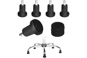 AFASOES 5 Pz Piedini Fissi per Sedie Girevoli Piedini per Sedie da Ufficio Piedini Ricambio Sedia Ufficio Ruote con Feltrini Autoadesivi per Mobili di Casa e Ufficio (Nero)