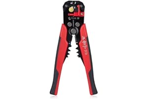 LSDZHK 3 in 1 Automatic Wire Stripper Crimper, Self-Adjusting Wire Cutter & Cable Stripper, Crimping Tool Plier Cutter for Home and Car Electrics Wiring 10-24 AWG (0.2-6.0mm²), Red