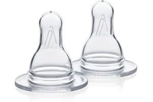 Medela Slow Flow Breast Milk Bottle Teats - Pack of 2 BPA- Spare Teats Made for Use with Medela Baby Bottles