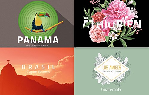 Preisvergleich Produktbild Wildkaffee, Probierpaket II 4x250g, Länderröstungen (ganze Bohne)