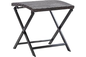 vidaXL Tabouret Pliable Siège de Jardin Tabouret de Terrasse Repose-Pied de Patio Meuble de Balcon Extérieur Résine Tressée Marron