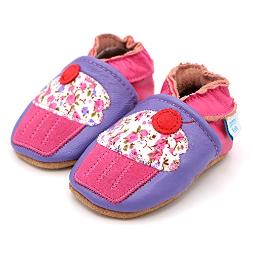 Weiche Baby und Kleinkind Lederschuhe – Dotty Fish – Mädchen – Blumen - 4