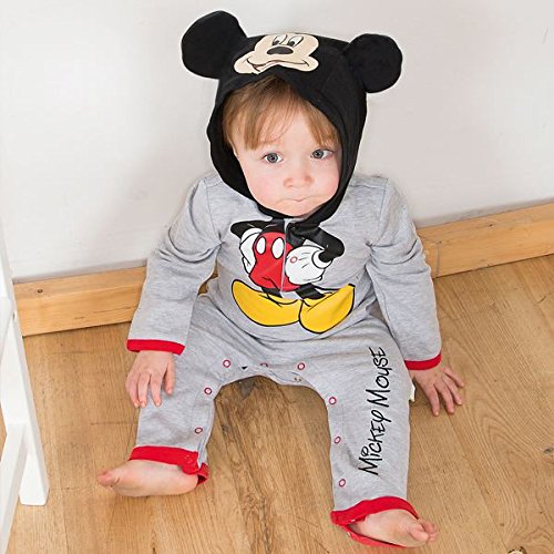 MaSaYa Mickey Mouse Jersey Romper with Hood by Disney Baby 12-18m
