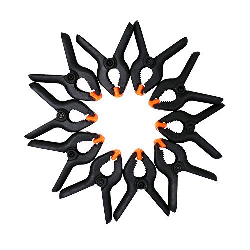 Suyizn ZK16 Lot de 10 Pinces ressort prise extra forte en plastique et poignées texturées pour une utilisation facile, 5 cm