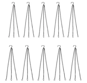 CAPPL Iron Metal Chain for Hanging Pots (10 Pcs, Black Colour)