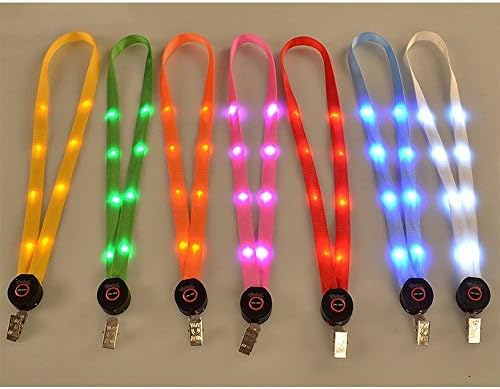 LOHOME® Bundle of 7 PCS Colorful LED Neck Strap Band Lanyard Waterproof