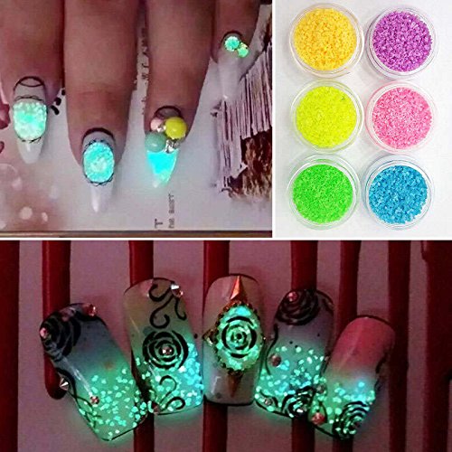 iDealhere Glitter Leuchtende Nagel Tipps Dekoration Maniküre (7#) - 2