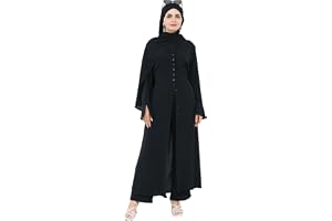 Jazvano Kn? tvådelat set enfärgad abaya-klänning muslimska bönkläder Dubai-rock traditionell islamiska kläder 2 st koftor set