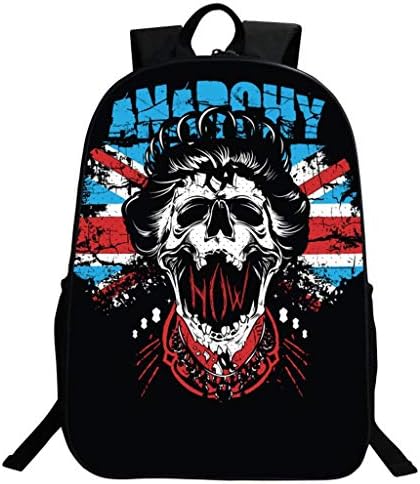 C-Xka Unisex Backpack Cool Skull Print Backpack Creative Youth Travel Backpack Middle School Pupils Cartoon Schoolbag Large Capacity Trend Backpack Ravel Camping Casual Daypacks