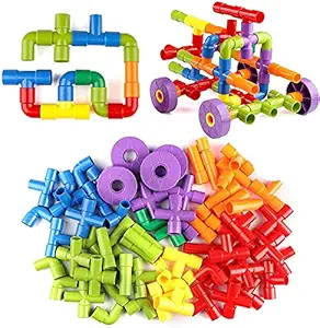 AEXONIZ TOYS 85 Piece Plastic Building Blocks Toy with Wheels for Kids,Block Game for 3-8 Years Old Kids Boys & Girls,Random Color ( Block Toys for Kids )