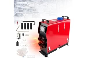 SHOCKFLO 5KW 12V Diesel Heater All-in-one Parking Heater Diesel Night Heater 4 Holes Diesel Air Heater With LCD Switch & Remote Control Night Heater for Car Trucks Boat Bus RV and Trailer