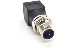 ELECBEE M12 4 Poli Maschio a RJ45 Femmina Connettore, M12 A Codice Giunto a vite Impermeabile Connettore adattatore Ethernet industriale Cat6/Cat5 M12 a 4 pin maschio a RJ45 presa Bulkhead Connector