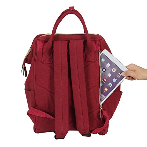 Veevan Damen Herren Retro Canvas Schule Rucksack 15,6 Laptop - 3