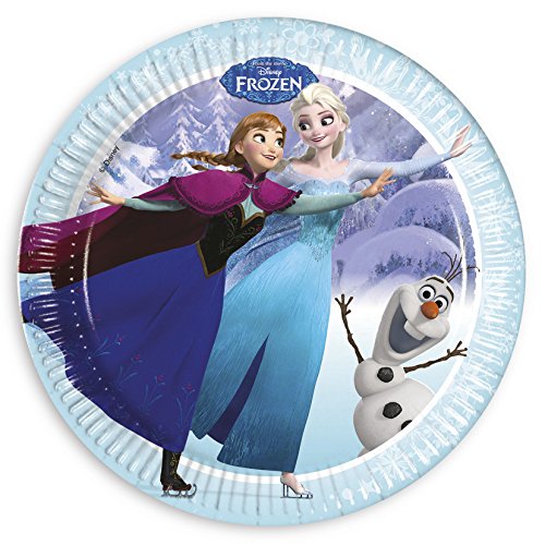 62-teiliges Party Set Disney Frozen Ice – Die Eiskönigin Teller, Becher, Servietten, Tischdecke, Partytüten, Einladungen, Trinkhalme, Cupcake Ständer – für 8 Kinder - 2