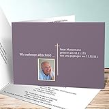 Einladungskarten Beerdigung, Schlichter Gruß mit Foto 10...