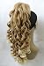 New Long Synthetic Curly Light Mix Blonde Mix Dark Blonde Claw Clip Ponytail Hair Piece Extension 22" (Dark Mix Blonde #27613)