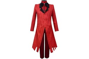 Jilijia Hazbin Hotel Cosplay Alastor & Blitzo Smoking Anzug Angel Dust Playsuit Kleid Halloween Party Kostüm für Erwachsene Männer & Frauen