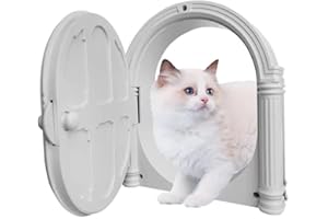 HGGZEG Katzenklappen für Tür und Haustiertüren, blockiert Gerüche, einfache Installation (weiß)