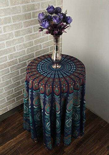 Indisch Mandala Strandtuch Türkis Runden Tapisserie Yoga Matte Roundie Handtuch Tapestry Rund Wandteppich Von Rajarng - 4