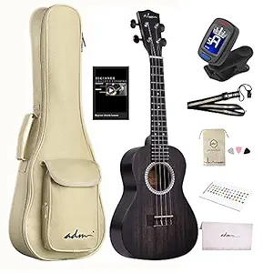 ADM Concert Ukulele 23 Inch Mahogany Hawaiian Kids Ukelele Kit, Beginner Starter Bundle with Bag, Strap, Tuner