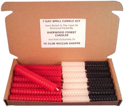 Sherwood Forest Candles - 7 Day Witch's Beeswax Spell Candle kit - Bright Red for Love, Passion and Sexual Potency and Courage