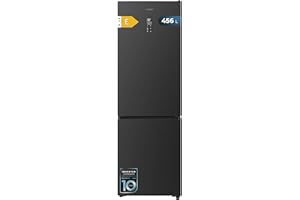 Cecotec Frigorífico Combi 456L Total No Frost Bolero CoolMarket Combi 456 Dark E. Altura 201cm y 59,5cm Ancho, MAX INSIDE con VIP Tech, Compresor Inverter Plus, Bajo Consumo, Bandejas Cristal, Dark