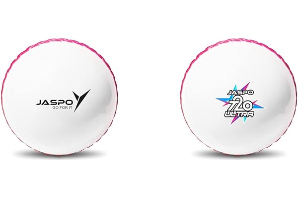 jaspo T-20 Ultra Practice PVC Cricket Ball/Wind Balls (125-130 GMS) for - Indoor & Outdoor Street & Beach Cricket (Pack of 2) (White)
