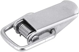 WALFRONT 10 PCS Fermeture à Levier Fermoir de Tension Ressort à Bascule Loquet Catch Pince Clips Hasp Lock Fastener Cuisine Meubles Catch Hardware Pièces (Acier Inoxydable 201)