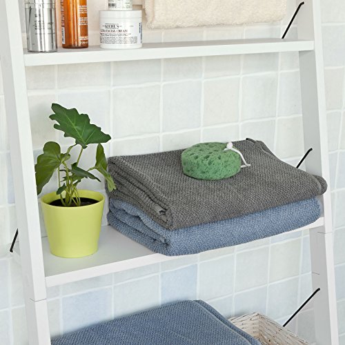 SoBuy® Badregal, Leiterregal, Standregal, Handtuchleiter, Bücherregal, mit vier Böden, FRG100-W - 7