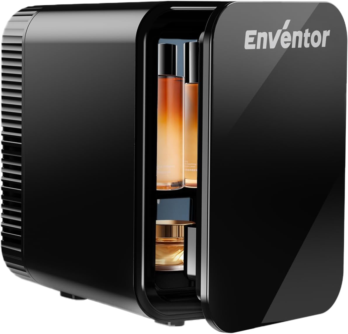 Enventor Mini Fridge 4 Litre/ 6 Can, AC+12V DC Power, Portable Cooler & Warmer for Bedrooms, Home, Car, Travel/Skincare, Cosmetics/Fruit and Drinks, Black