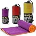 Produktbild Fit-Flip Lila mit orangen Rand, 1x 200x100cm | Handtuch mikrofaser XL Handtuch mikrofaser bunt Handtuch mikrofaser mit Tasche